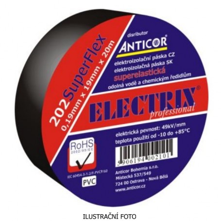 ANTICOR PÁSKA PVC 202 SUPERFLEX 19X20 -10 AŽ +85 ČERNÁ